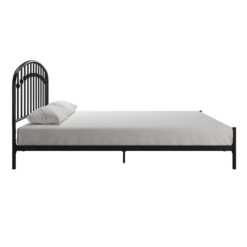 Pemberly Row Contemporary Queen Metal Platform Bed Frame in Black