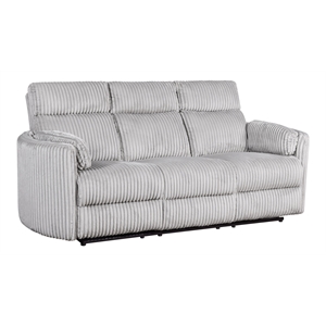 Pemberly Row Contemporary Fabric Power Glider Reclining Sofa in Gray