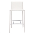 Pemberly Row Contemporary Set of 2 White Faux Leather Counter Stool
