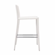 Pemberly Row Contemporary Set of 2 White Faux Leather Counter Stool