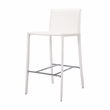 Pemberly Row Contemporary Set of 2 White Faux Leather Counter Stool