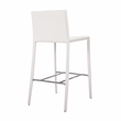 Pemberly Row Contemporary Set of 2 White Faux Leather Counter Stool