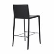 Pemberly Row Contemporary Set of 2 Black Faux Leather Counter Stool