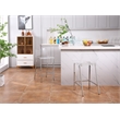 Pemberly Row Set of 2 Acrylic Low Back Counter Stool In Chrome