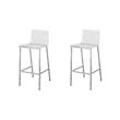 Pemberly Row Set of 2 Acrylic Low Back Counter Stool In Chrome