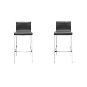 Pemberly Row Contemporary Counter Stool in Black Finish (Set of 4)