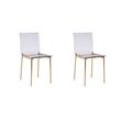 Pemberly Row Contemporary Clear Acrylic Dining Chair with Gold Legs (Set of 4)