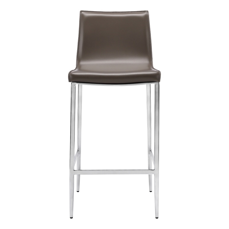 Pemberly Row Contemporary Counter Stool in Gray Finish (Set of 4)