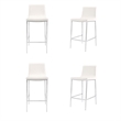 Pemberly Row Contemporary Counter Stool in White Finish (Set of 4)