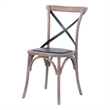 Pemberly Row Contemporary Black & Rattan Cross Back Side Dining Chair (Set of 4)