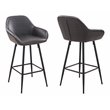 Pemberly Row Contemporary Faux Leather Counter Stools in Gray (Set of 4)