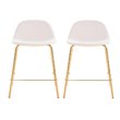 Pemberly Row Contemporary Faux Leather Counter Stools in White (Set of 4)