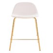 Pemberly Row Contemporary Faux Leather Counter Stools in White (Set of 4)