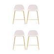 Pemberly Row Contemporary Faux Leather Counter Stools in White (Set of 4)