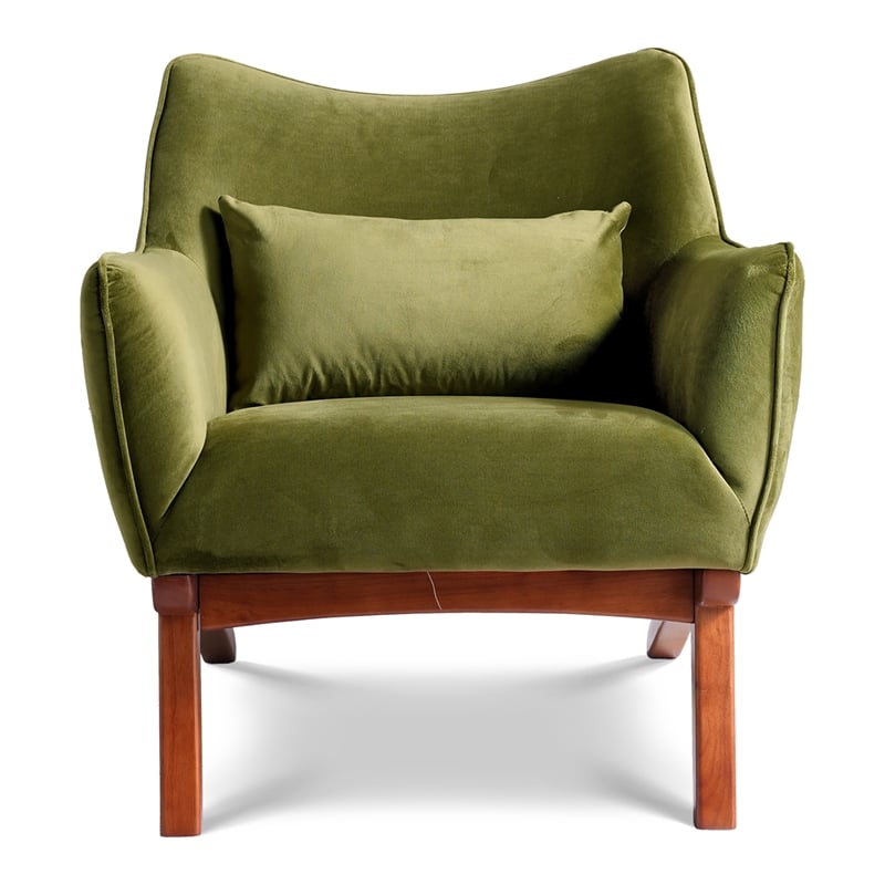 Pemberly Row Set of 3 Sofa Sets - 2 Velvet Accent Armchairs and Leather Sofa