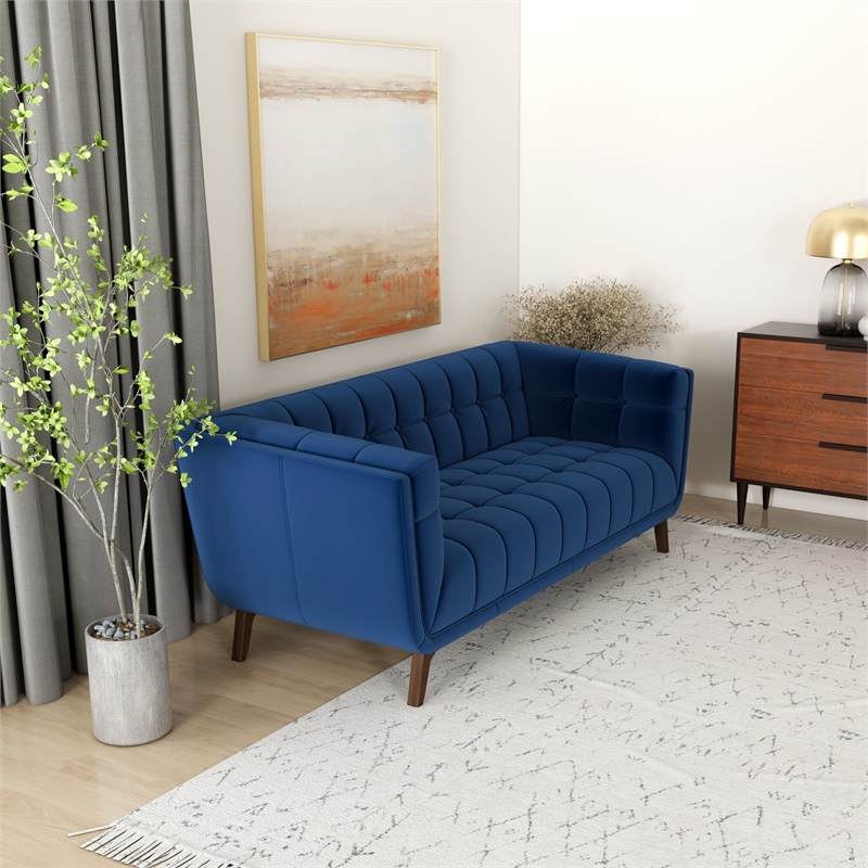 Pemberly Row Set of 3 Sofa Sets - 2 Upholstered Lounge Chairs and Velvet Sofa