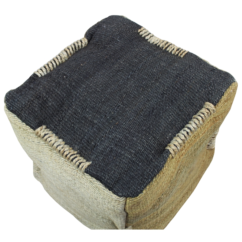 Pemberly Row Contemporary Lightweight Pouf Upholstered in Brown Fabric