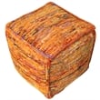 Pemberly Row Contemporary Lightweight Pouf Upholstered in Orange Fabric