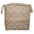 Pemberly Row Contemporary Pouf Upholstered in Brown Fabric with Tassels
