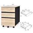 Pemberly Row 3-Drawer Engineered Wood Vertical Mobile Filling Cabinet in Natural
