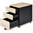 Pemberly Row 3-Drawer Engineered Wood Vertical Mobile Filling Cabinet in Natural