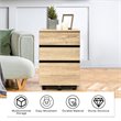 Pemberly Row 3-Drawer Engineered Wood Vertical Mobile Filling Cabinet in Natural