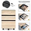 Pemberly Row 3-Drawer Engineered Wood Vertical Mobile Filling Cabinet in Natural