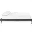 Pemberly Row Mid-Century Fabric Upholstered Queen Platform Bed in Gray