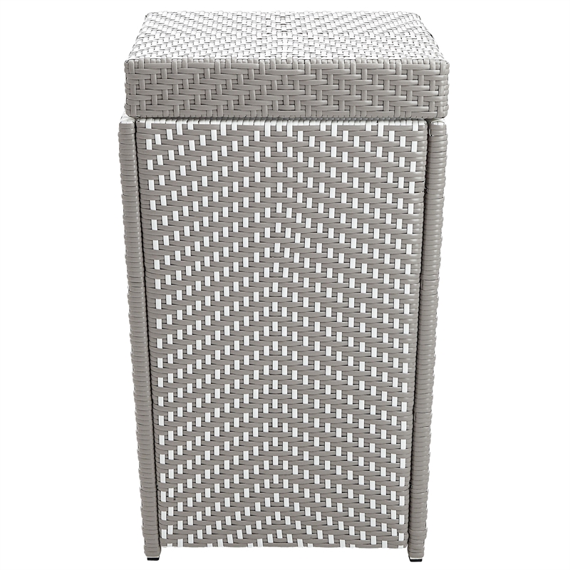 Pemberly Row Contemporary Aluminum Patio Trash Cans in Gray (Set of 2)