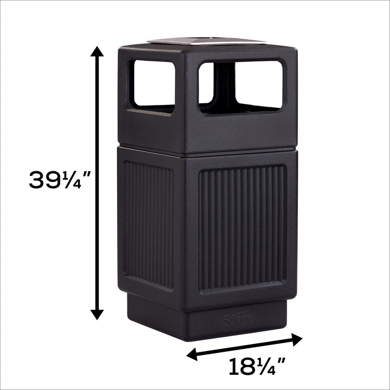 Pemberly Row Large Outdoor Recessed Panel Side Opening Receptacle with Urn