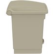 Pemberly Row Plastic Step-On Touchless 8 Gallon Trash Can in Tan