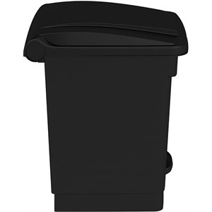 Pemberly Row Plastic Step-On Touchless 8 Gallon Trash Can in Black