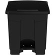 Pemberly Row Plastic Step-On Touchless 8 Gallon Trash Can in Black