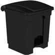 Pemberly Row Plastic Step-On Touchless 8 Gallon Trash Can in Black