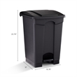Pemberly Row Plastic Step-On Touchless 12 Gallon Trash Can in Black
