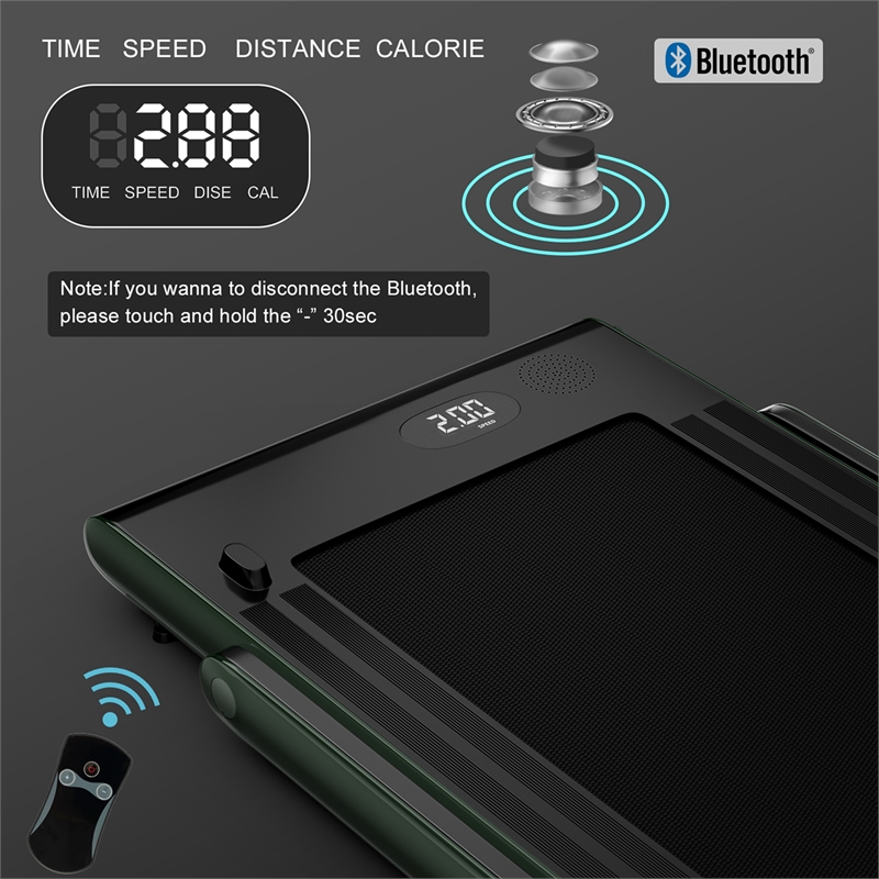 Pemberly Row Up To 7.5MPH 2.25HP Single Display Screen Treadmill in Green