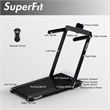 Pemberly Row Up To 7.5MPH 2.25HP Single Display Screen Treadmill in Black