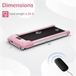 Pemberly Row Walking Pad with 265 lbs Capacity Remote Control Treadmill in Pink