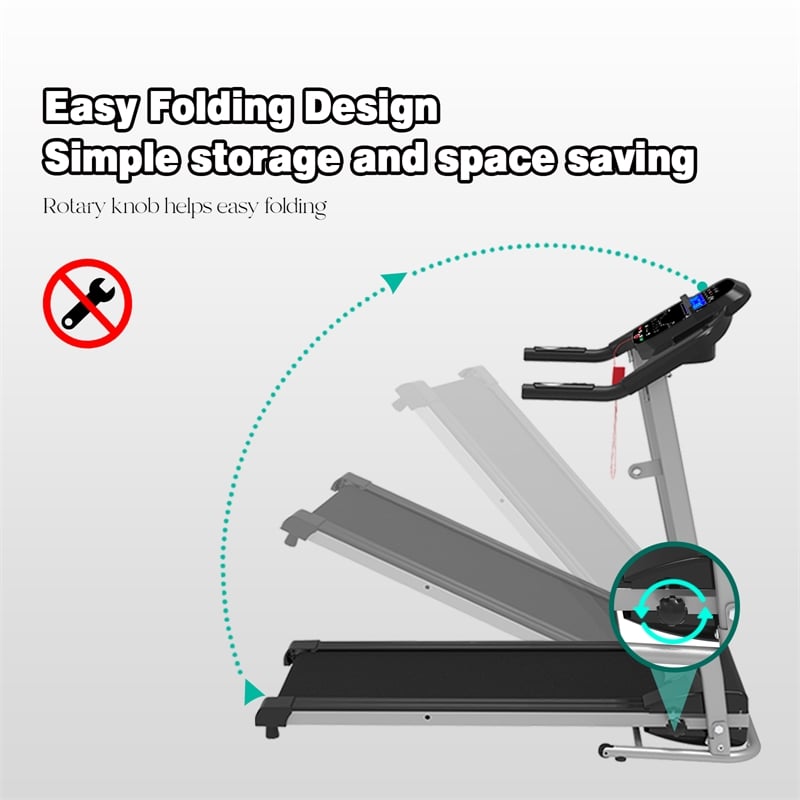 Pemberly Row Folding Treadmill for Small Apartment Electric Motorized Space Save