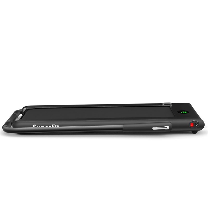 Pemberly Row 2.25HP 2 in 1 Black Plastic Folding Treadmill with Remote Control