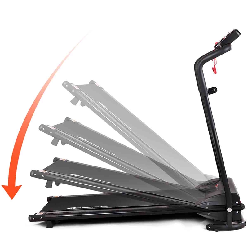 Pemberly Row 1HP Black Electric Treadmill Folding Power Running Fitness Machine
