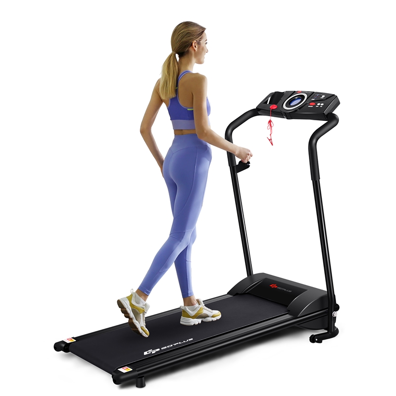 Pemberly Row 1HP Black Electric Treadmill Folding Power Running Fitness Machine