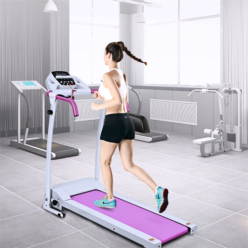 Pemberly Row 800W Pink Folding Treadmill Electric Power Running Fitness Machine