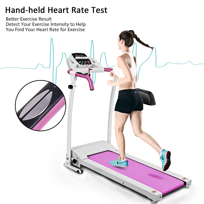 Pemberly Row 800W Pink Folding Treadmill Electric Power Running Fitness Machine
