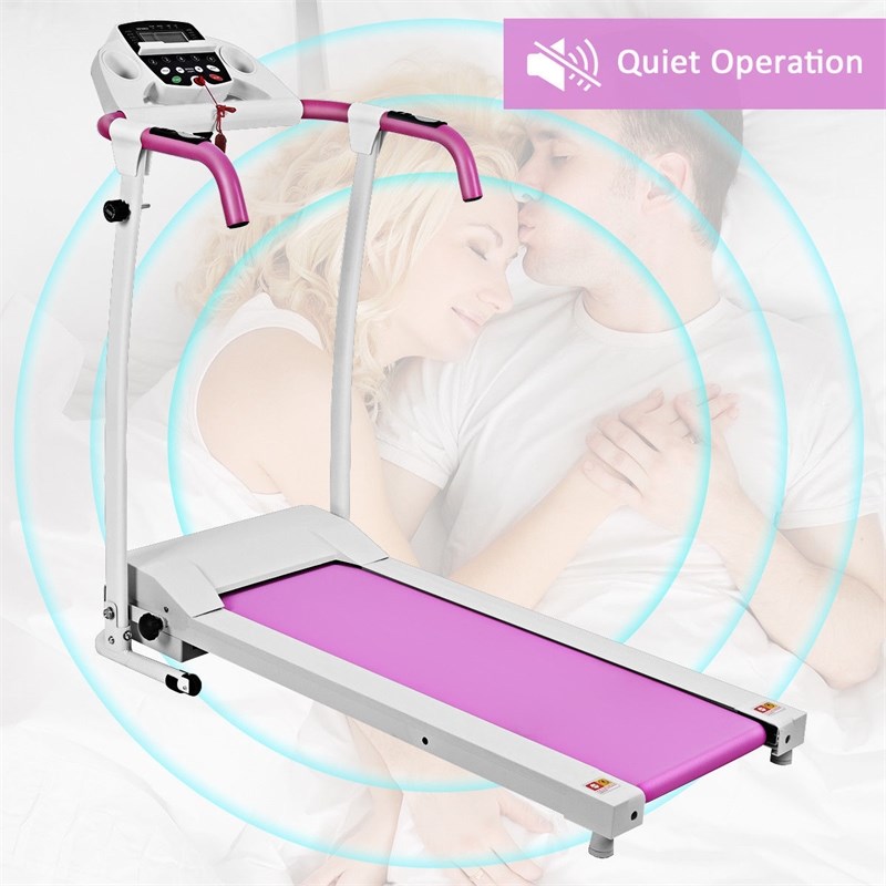 Pemberly Row 800W Pink Folding Treadmill Electric Power Running Fitness Machine