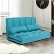 Pemberly Row 6-Position Adjustable Lounge Couch Foldable Floor Sofa Bed in Blue