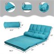 Pemberly Row 6-Position Adjustable Lounge Couch Foldable Floor Sofa Bed in Blue
