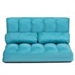 Pemberly Row 6-Position Adjustable Lounge Couch Foldable Floor Sofa Bed in Blue