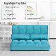 Pemberly Row 6-Position Adjustable Lounge Couch Foldable Floor Sofa Bed in Blue