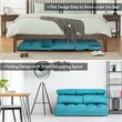 Pemberly Row 6-Position Adjustable Lounge Couch Foldable Floor Sofa Bed in Blue